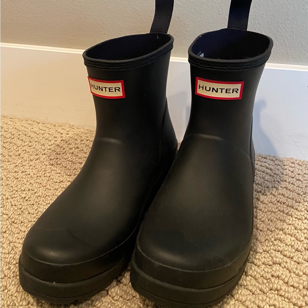 Hunter Black Ankle Rain Boots